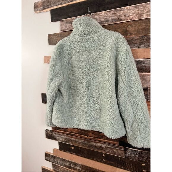 PacSun NWT Mint Green Sage Sherpa zip Jacket - Women's M/L - Picture 2 of 5